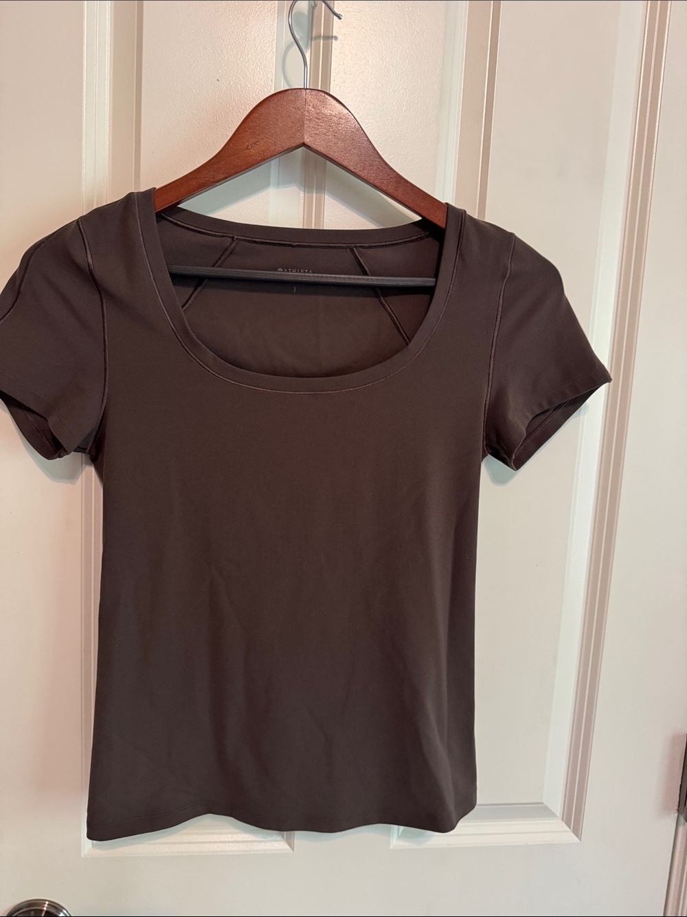 Athleta Brown Scoop Neck Short Sleeve Top